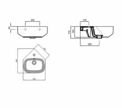 Crosswater Kai S 420mm Wide White Corner Basin With 1 Taphole -Duravit Sales Shop M 2019 5 13 12 4 16 441