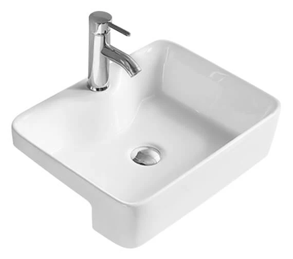 Hudson Reed Vessel 480 X 370mm Rectangular White Semi-Recessed Basin 1 Hudson Reed Vessel 480 X 370mm Rectangular White Semi-Recessed Basin