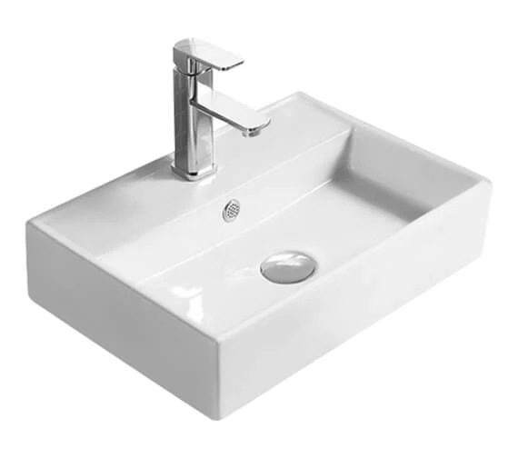Hudson Reed Vessel 500 X 350mm Rectangular Countertop Basin White 1 Hudson Reed Vessel 500 X 350mm Rectangular Countertop Basin White