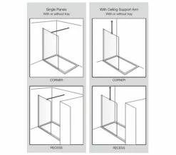 Aquadart Wetroom 8 Polished Silver 2000mm Height Walk-In Shower Glass Panel -Duravit Sales Shop M 2019 5 28 13 20 59 842