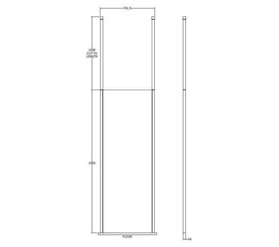 Hudson Reed Black Wetroom Screen And Ceiling Post 2 Hudson Reed Black Wetroom Screen And Ceiling Post - Image 2