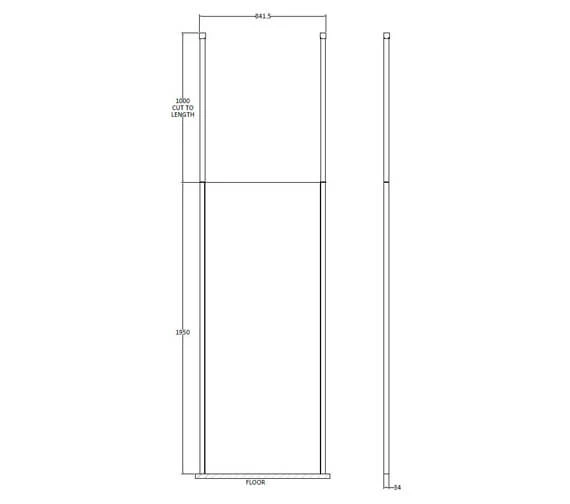 Hudson Reed Black Wetroom Screen And Ceiling Post 4 Hudson Reed Black Wetroom Screen And Ceiling Post - Image 4