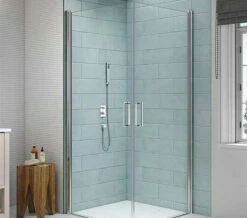 Merlyn 8 Series 8mm Glass 760 X 760mm Frame-less Pivot Showerwall - Double