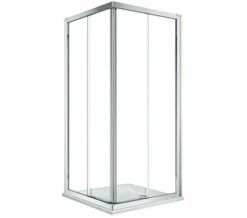 Twyford Geo Corner Entry Shower Cubicle With 6mm Glass And Polished Silver Frame