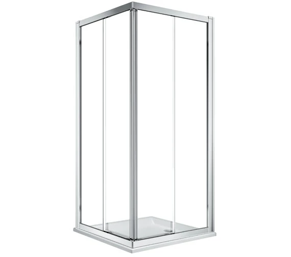 Twyford Geo Corner Entry Shower Cubicle With 6mm Glass And Polished Silver Frame 1 Twyford Geo Corner Entry Shower Cubicle With 6mm Glass And Polished Silver Frame