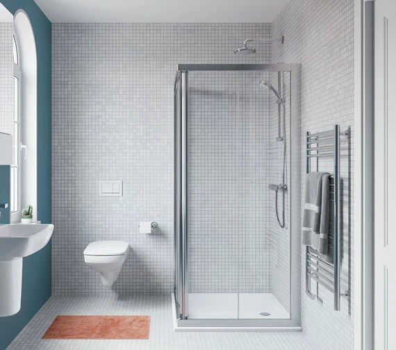 Twyford Geo Corner Entry Shower Cubicle With 6mm Glass And Polished Silver Frame 3 Twyford Geo Corner Entry Shower Cubicle With 6mm Glass And Polished Silver Frame - Image 3