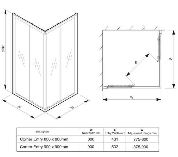 Twyford Geo Corner Entry Shower Cubicle With 6mm Glass And Polished Silver Frame 2 Twyford Geo Corner Entry Shower Cubicle With 6mm Glass And Polished Silver Frame - Image 2