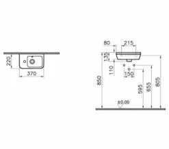 VitrA Integra Compact Wall Hung Basin With Overflow Hole -Duravit Sales Shop M 2020 1 16 9 36 36 589