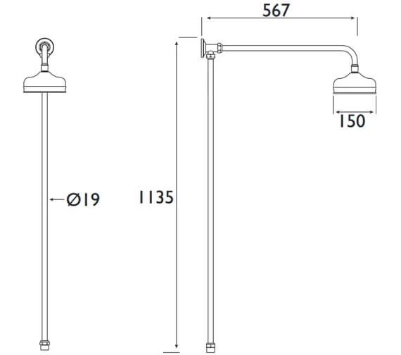 Bristan Traditional Chrome Rigid Riser Shower Kit 2 Bristan Traditional Chrome Rigid Riser Shower Kit - Image 2