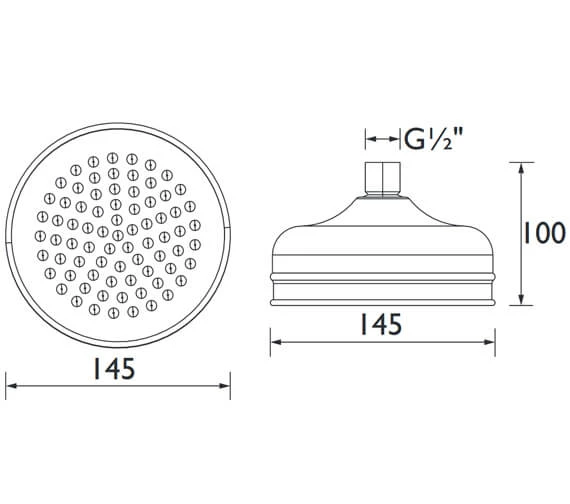 Bristan Traditional Stainless Steel Fixed Shower Head 3 Bristan Traditional Stainless Steel Fixed Shower Head - Image 3