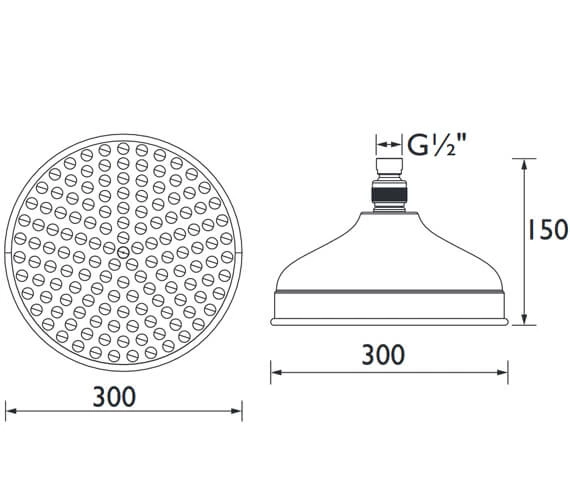 Bristan Traditional Stainless Steel Fixed Shower Head 9 Bristan Traditional Stainless Steel Fixed Shower Head - Image 9
