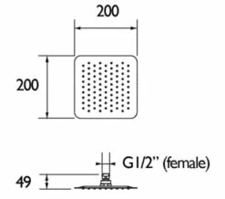 Bristan Square Stainless Steel Slimline Fixed Chrome Shower Head -Duravit Sales Shop M 2020 3 5 9 34 20 69