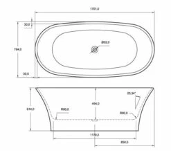 Aqua Ion Freestanding 800 X 1700mm Luxury Bath White -Duravit Sales Shop M700 2020 10 21 14 44 57 953