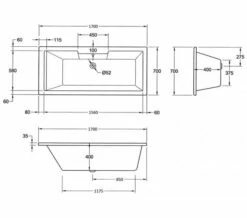 Aqua Legend Square Single Ended Standard White Bath - Sizes Available 12 Aqua Legend Square Single Ended Standard White Bath - Sizes Available -Duravit Sales Shop M700 2020 10 26 7 50 26 37