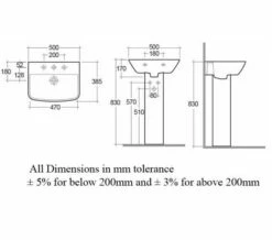 RAK Summit 1 Tap Hole White Basin 500 X 400mm -Duravit Sales Shop M700 2020 10 27 14 8 37 144