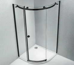 Aquaglass Sphere 8mm Black Framed 1200 X 900mm Offset Quadrant Enclosure