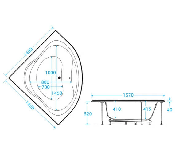 Aqua Lagoon Corner Whirlpool Bath 3 Aqua Lagoon Corner Whirlpool Bath - Image 3