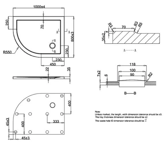 Crosswater Offset Quadrant 35mm Acrylic Shower Tray 2 Crosswater Offset Quadrant 35mm Acrylic Shower Tray - Image 2