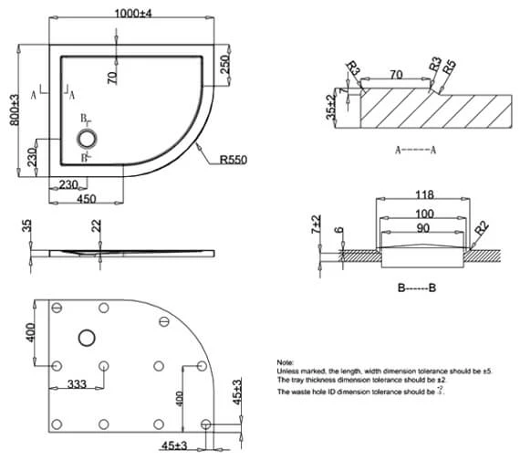 Crosswater Offset Quadrant 35mm Acrylic Shower Tray 3 Crosswater Offset Quadrant 35mm Acrylic Shower Tray - Image 3