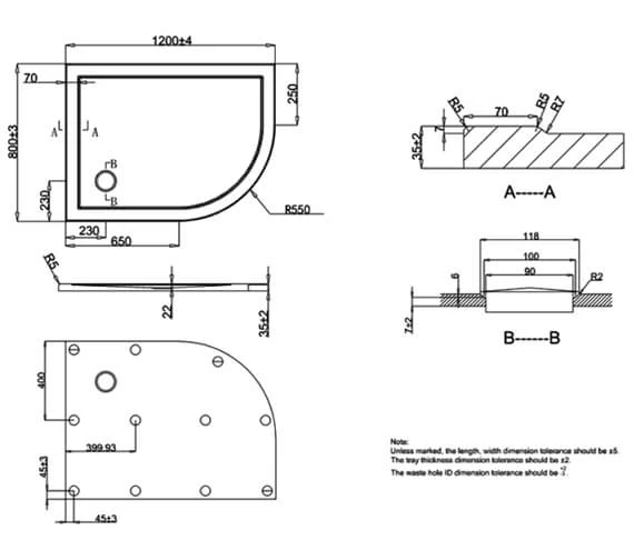 Crosswater Offset Quadrant 35mm Acrylic Shower Tray 5 Crosswater Offset Quadrant 35mm Acrylic Shower Tray - Image 5