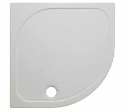 Crosswater Quadrant 45mm White Stone Resin Low Level Tray With Waste