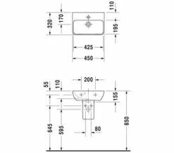 Duravit Me-By-Starck 450mm Wide Handrise Basin 4 Duravit Me-By-Starck 450mm Wide Handrise Basin -Duravit Sales Shop M700 2020 9 26 11 24 54 832