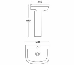 Joseph Miles NIX Porto 550mm White Basin With Pedestal -Duravit Sales Shop M700 2020 9 4 11 6 9 71