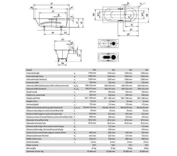 Kaldewei Ambiente Vaio Set 1700mm Single Ended Steel Bath White 1 Kaldewei Ambiente Vaio Set 1700mm Single Ended Steel Bath White