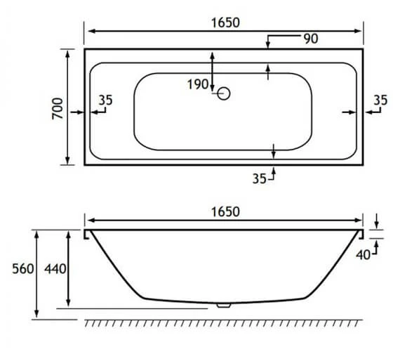 Joseph Miles Malin White 5mm Acrylic Bath - Double Ended 4 Joseph Miles Malin White 5mm Acrylic Bath - Double Ended - Image 4