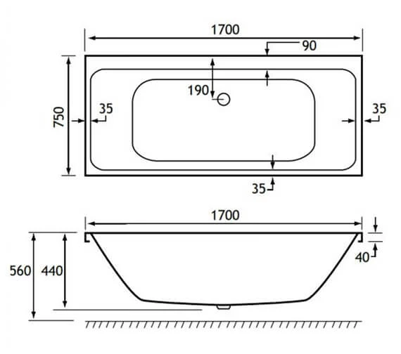 Joseph Miles Malin White 5mm Acrylic Bath - Double Ended 6 Joseph Miles Malin White 5mm Acrylic Bath - Double Ended - Image 6