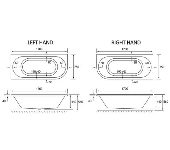 Joseph Miles Biscay Beauforte Reinforced Double Ended White Bath 3 Joseph Miles Biscay Beauforte Reinforced Double Ended White Bath - Image 3