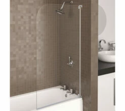 Aqualux Aqua 3 Half Framed 1375mm Height Radius Bath Screen