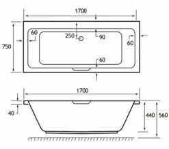 Joseph Miles Portland Beauforte Reinforced Double Ended White Bath With Single Grip -Duravit Sales Shop M700 2021 11 29 14 27 16 965