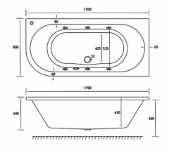 Joseph Miles Biscay Beauforte Reinforced Bath With 6 Jet Whirlpool 1700 X 800mm -Duravit Sales Shop M700 2021 12 14 15 56 20 142