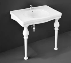 RAK Console Alexandra 1 Tap Hole White 845mm Basin With Ceramic Legs