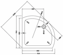 Nuie Pearlstone 850 X 850mm Single Entry White Shower Tray -Duravit Sales Shop M700 2021 12 25 6 12 24 657