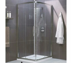 Lakes Classic Silver Semi Frame-less Corner Entry Enclosure - CLVC075S