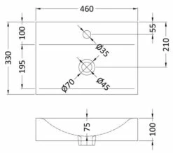 Nuie 460 X 320mm White Rectangular Vessel Countertop Basin -Duravit Sales Shop M700 2021 2 23 8 7 24 569