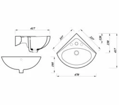 Lecico Atlas 470mm Wide Corner White Basin -Duravit Sales Shop M700 2021 3 17 2 54 58 718