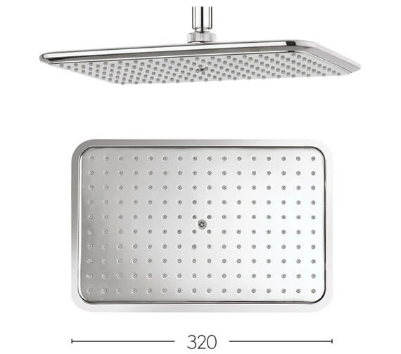 Crosswater Essence 320 X 210mm Rectangular Chrome Shower Head - FH321C 2 Crosswater Essence 320 X 210mm Rectangular Chrome Shower Head - FH321C - Image 2