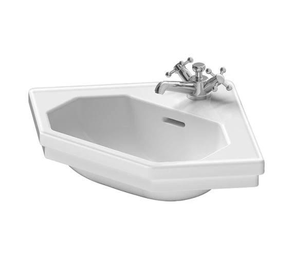 Duravit 1930 Series 1 Tap Hole Handrinse Corner Basin 595mm - 793420000 2 Duravit 1930 Series 1 Tap Hole Handrinse Corner Basin 595mm - 793420000 - Image 2