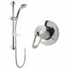 Nuie Round Chrome Manual Valve With Slide Rail Kit Or Shower Head And Arm