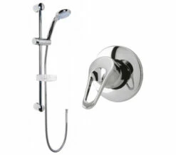 Nuie Round Chrome Manual Valve With Slide Rail Kit Or Shower Head And Arm