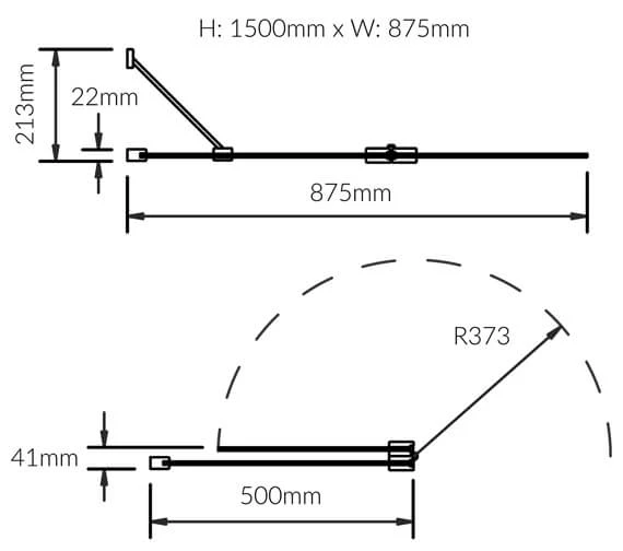 Kudos Inspire 875 X 1500mm Two Panel In-Fold Bath Screen 1 Kudos Inspire 875 X 1500mm Two Panel In-Fold Bath Screen