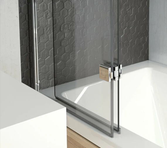 Kudos Inspire 875 X 1500mm Two Panel In-Fold Bath Screen 2 Kudos Inspire 875 X 1500mm Two Panel In-Fold Bath Screen - Image 2