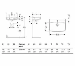 Geberit Selnova Square 450 X 350mm Handrinse Basin White 6 Geberit Selnova Square 450 X 350mm Handrinse Basin White -Duravit Sales Shop M700 2021 9 15 11 28 35 227.474.00.720QS20DM