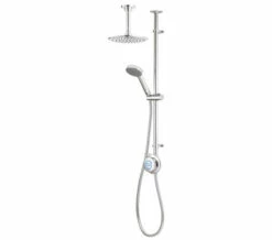 Aqualisa Quartz Classic Exposed Riser Rail With Digital Valve And Ceiling Head