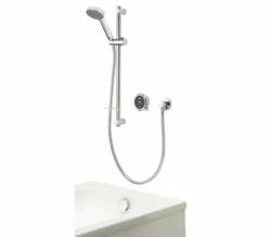 Aqualisa Quartz Touch Slide Rail Kit With Digital Concealed Valve And Bath Filler