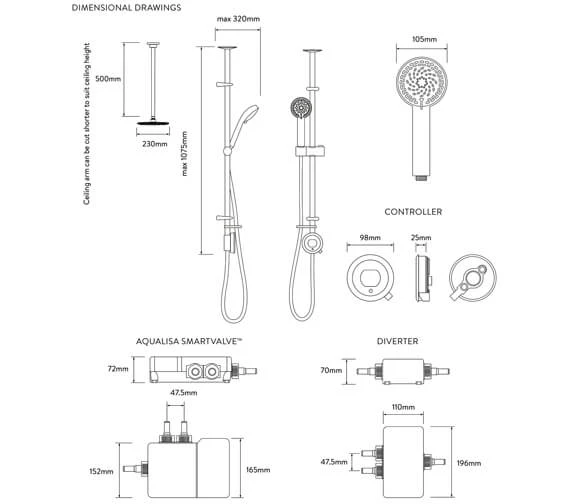 Aqualisa Quartz Touch Exposed Smart Digital Valve With Shower Kit 2 Aqualisa Quartz Touch Exposed Smart Digital Valve With Shower Kit - Image 2