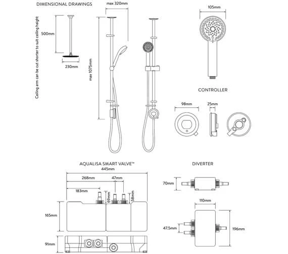Aqualisa Quartz Touch Exposed Smart Digital Valve With Shower Kit 3 Aqualisa Quartz Touch Exposed Smart Digital Valve With Shower Kit - Image 3